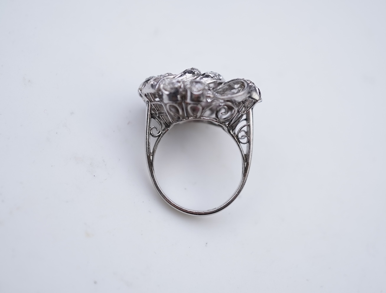 A diamond cocktail ring, mid 20th century